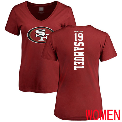 San Francisco 49ers Red Women Deebo Samuel Backer #19 NFL T Shirt->nfl t-shirts->Sports Accessory